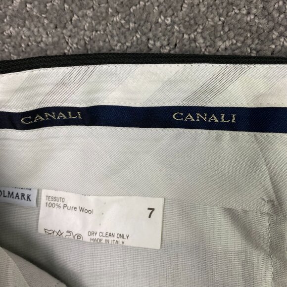 Canali Dress Pants Slacks Men's 36 Measures 35 x 29 Wool Green Pleats Cuffed - Picture 7 of 13